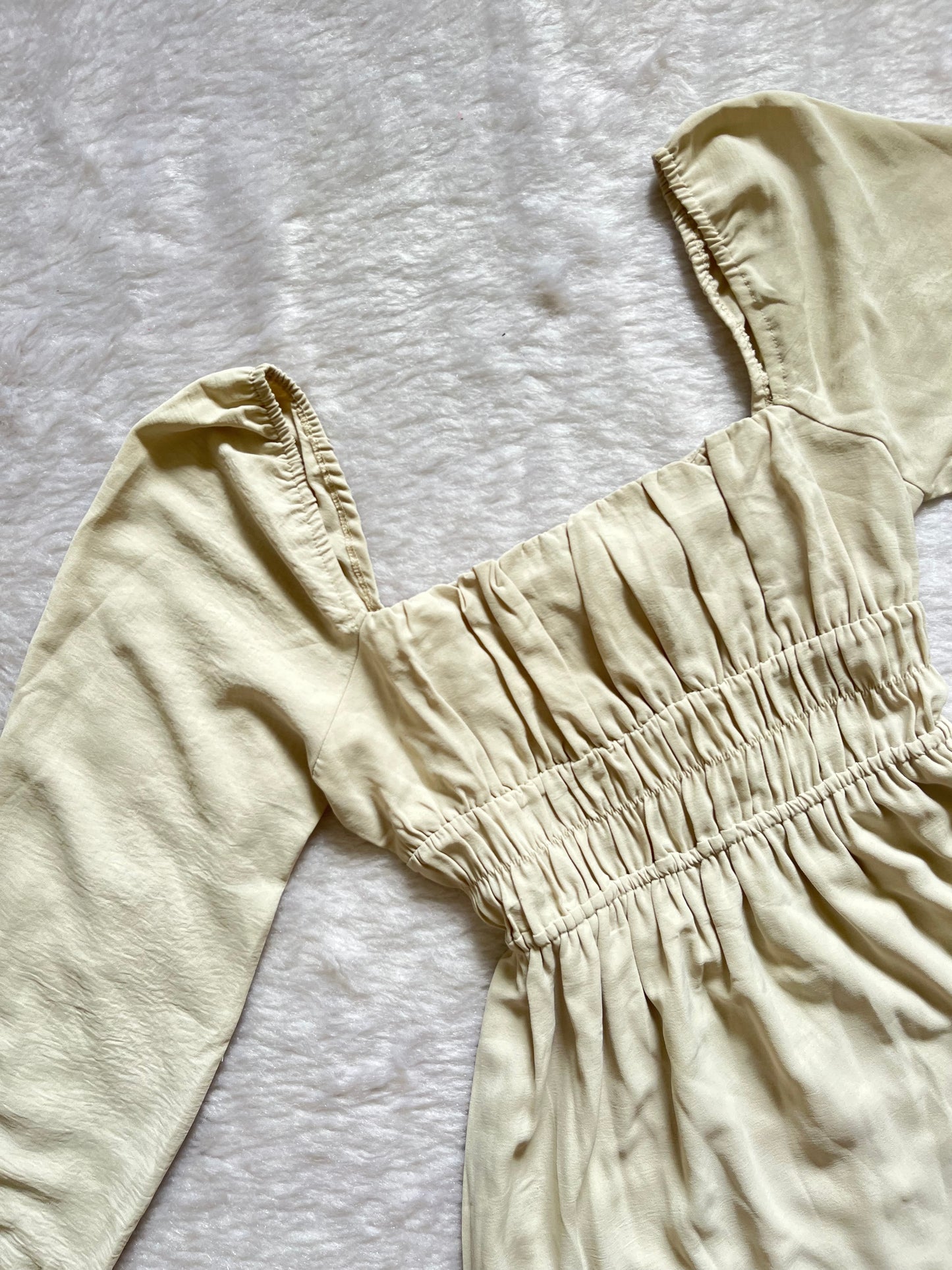 Beige fit and flare dress