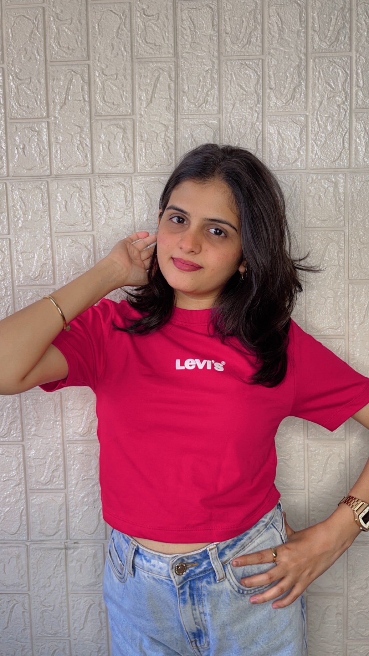 Hot Pink levis baby teeš¤