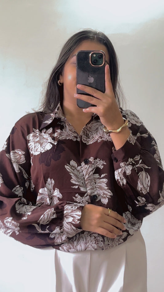 Brown printed shirtš¤