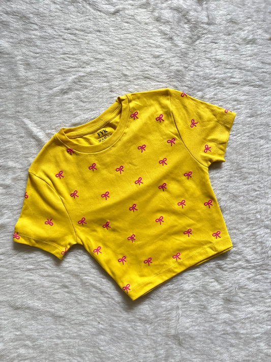 Yellow Bow baby tee🤍