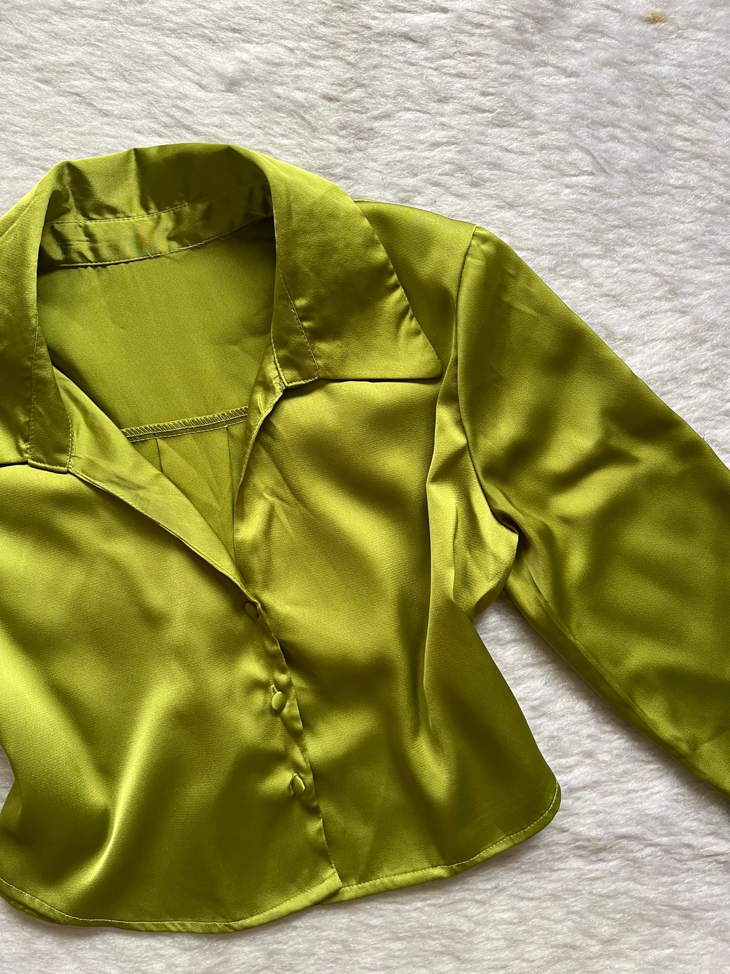 Olive satin shirt