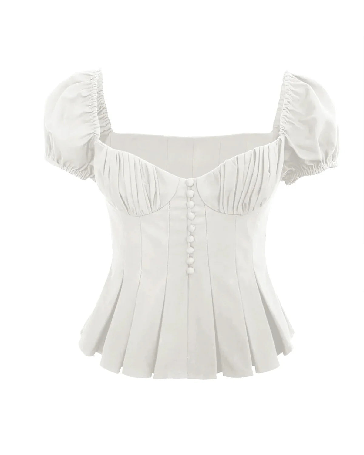 White peplum style top