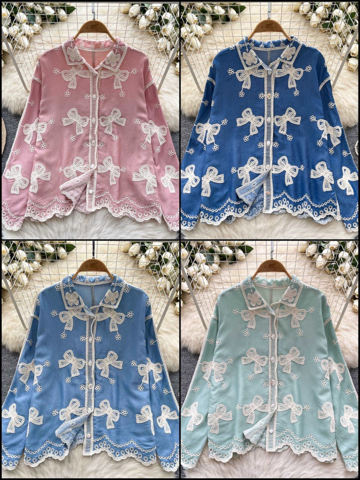 Embroidered cutwork shirtš¤