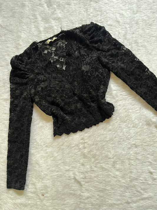 Black lacy vneck top