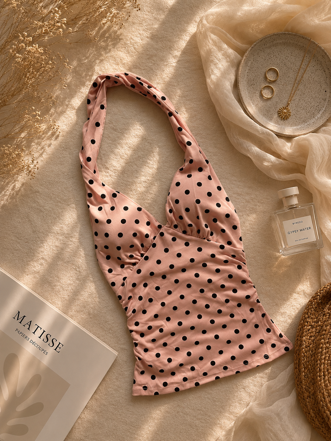 Polka dot haulter tops