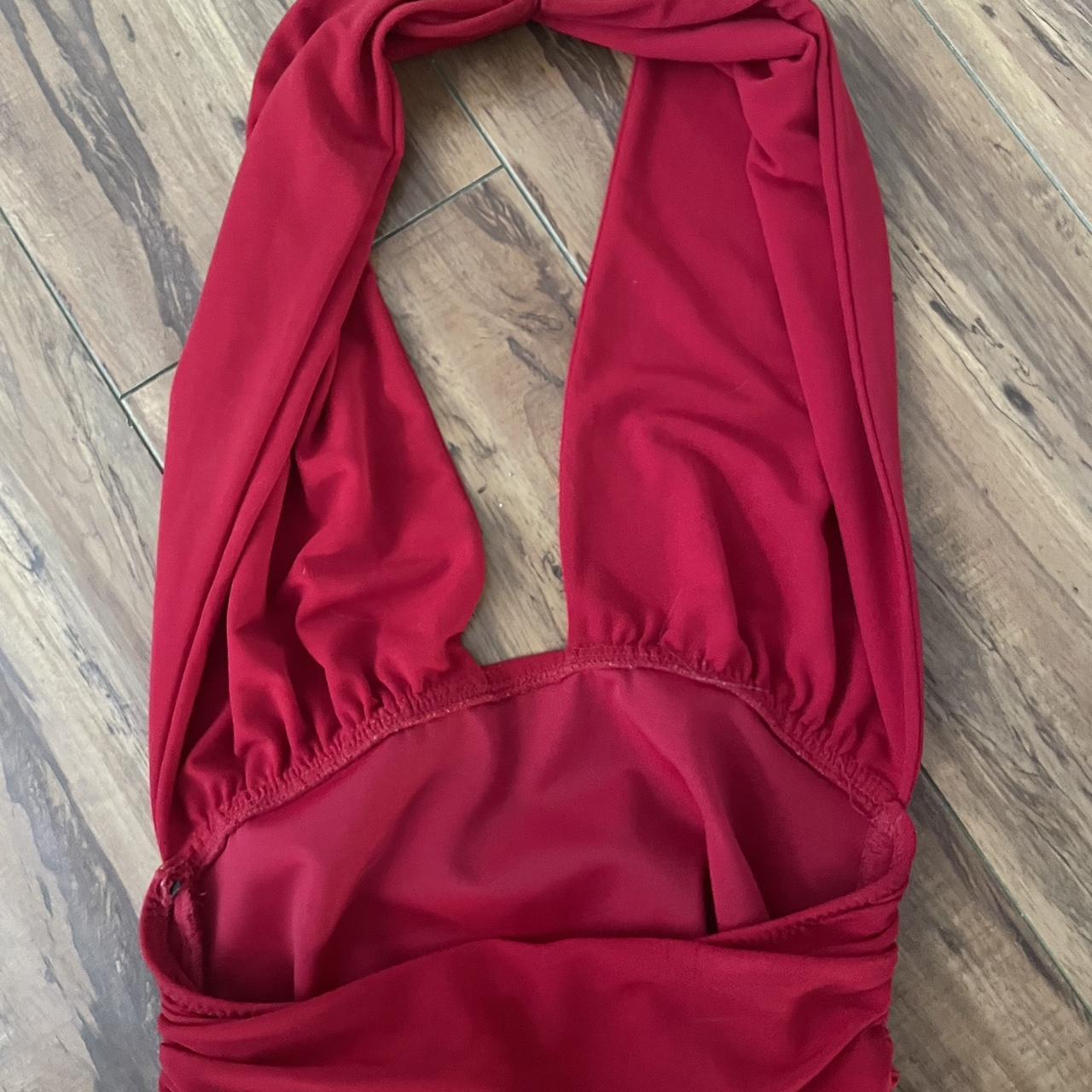 Deep red haulter top