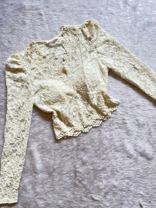 White lacy vneck top