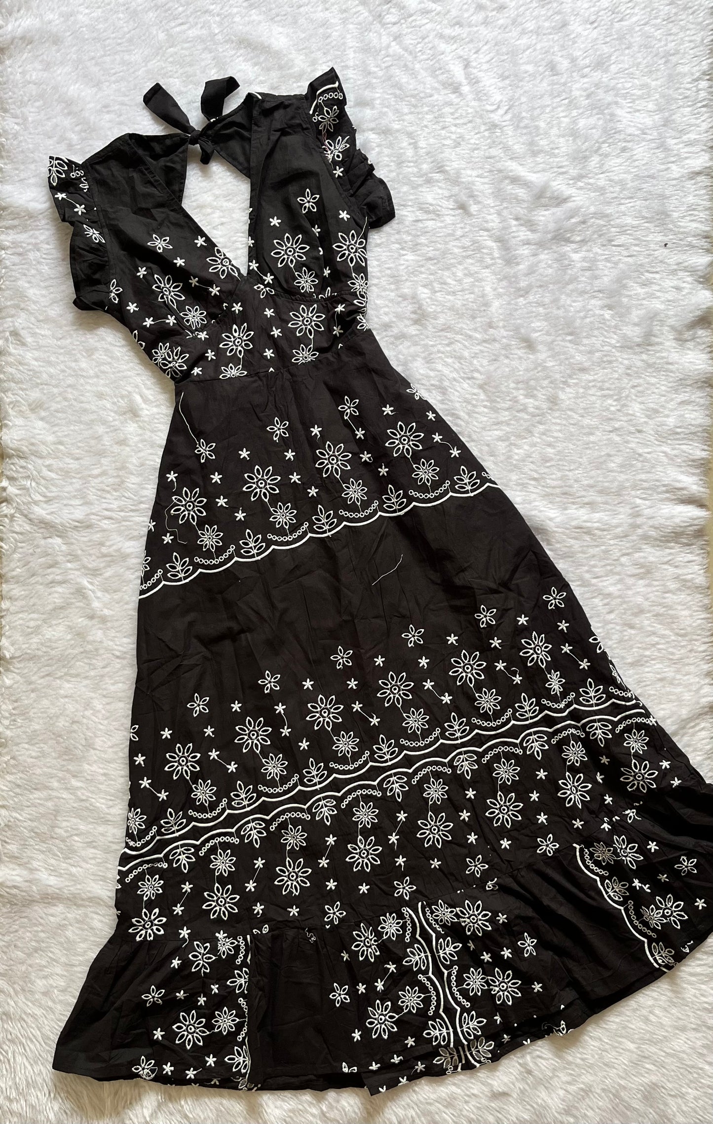 B&W printed maxi dress🤍