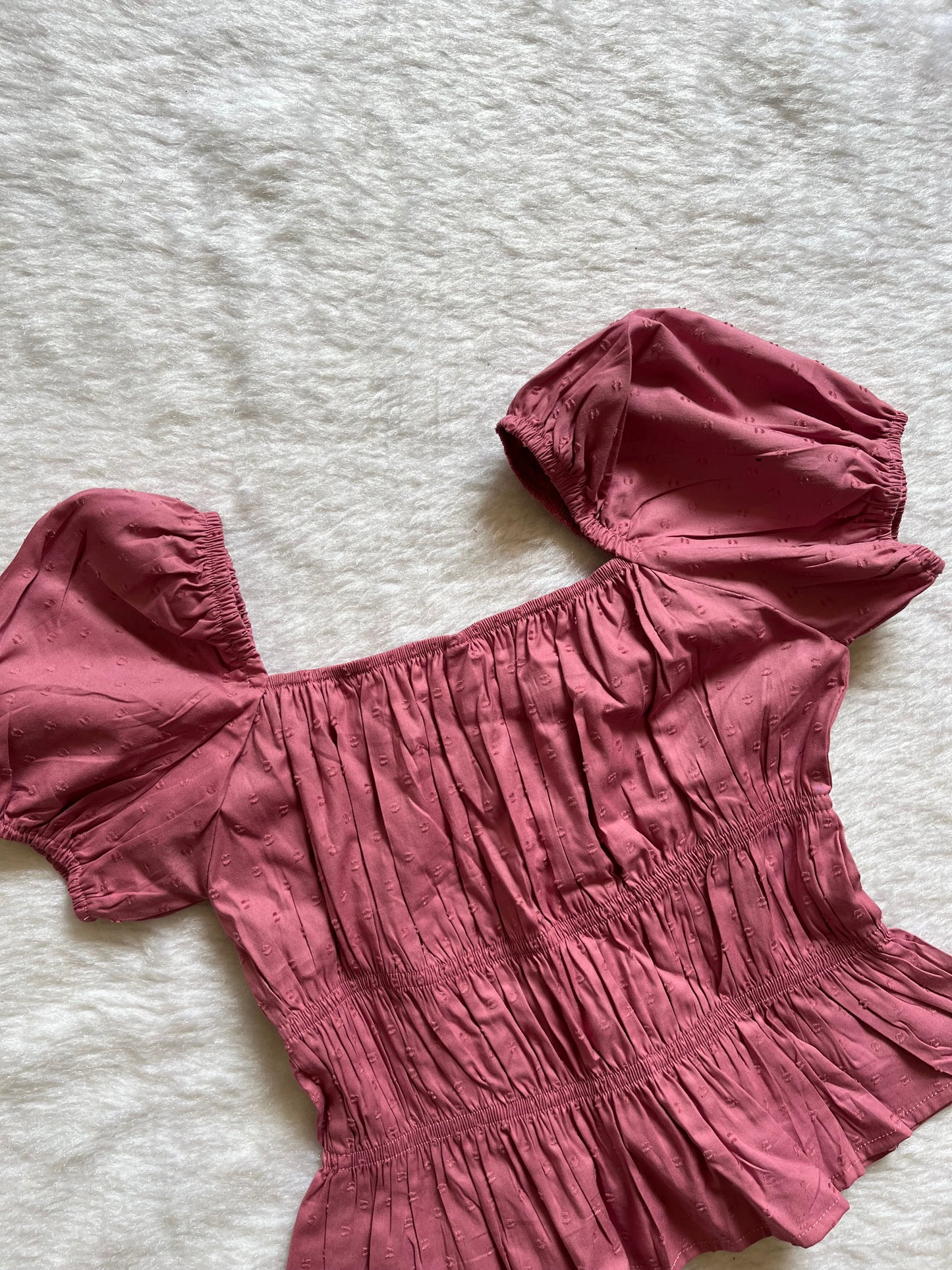 Mauve Pink puffed sleeve top