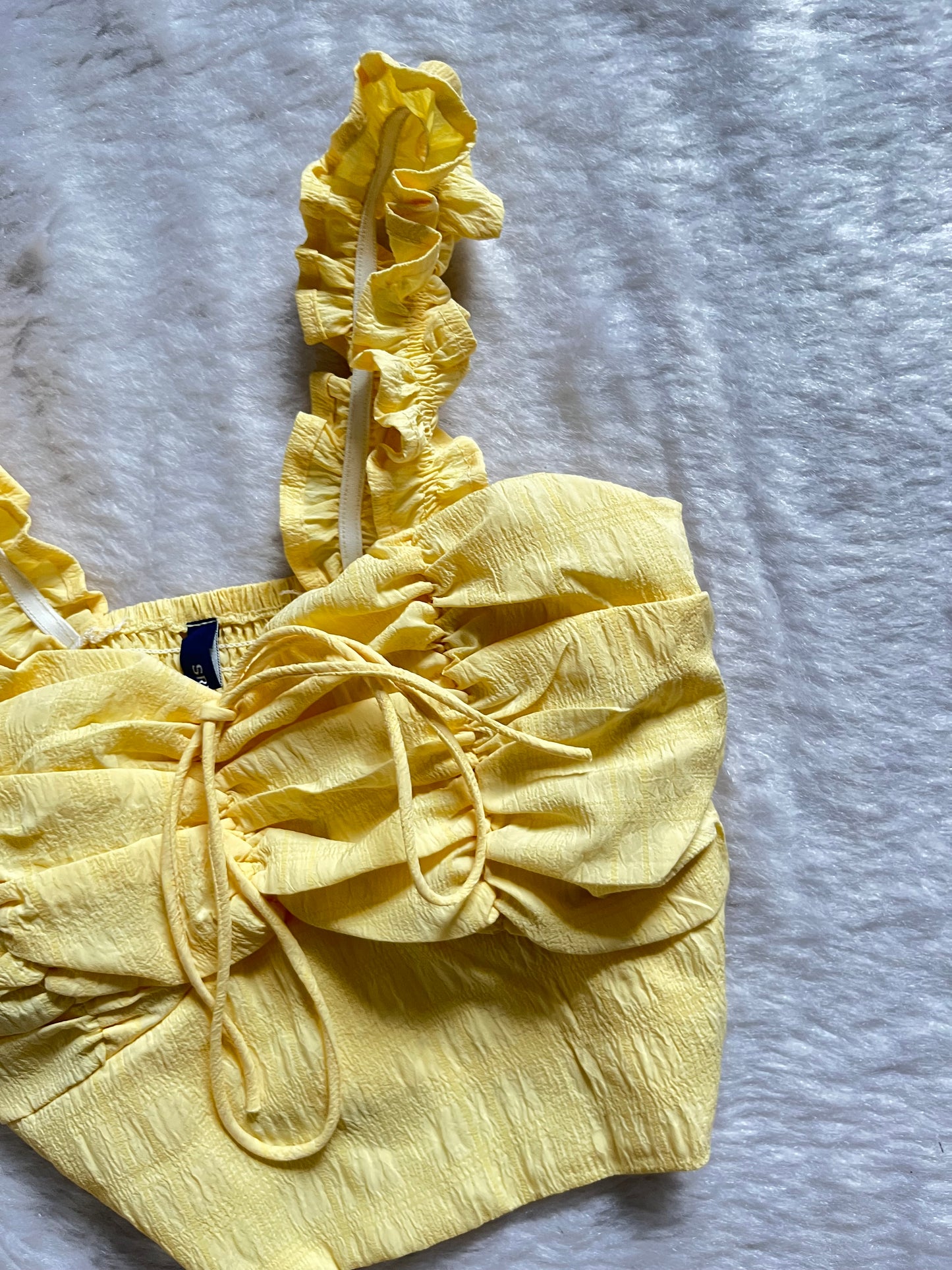 Yellow ruched topš¤