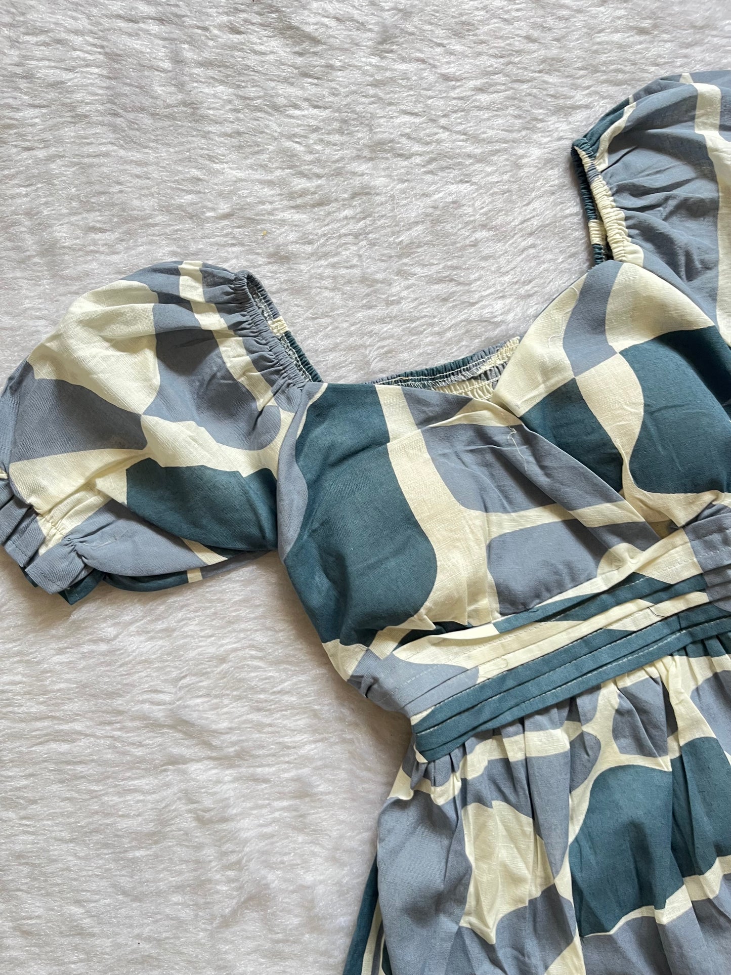 Blue Printed Dress