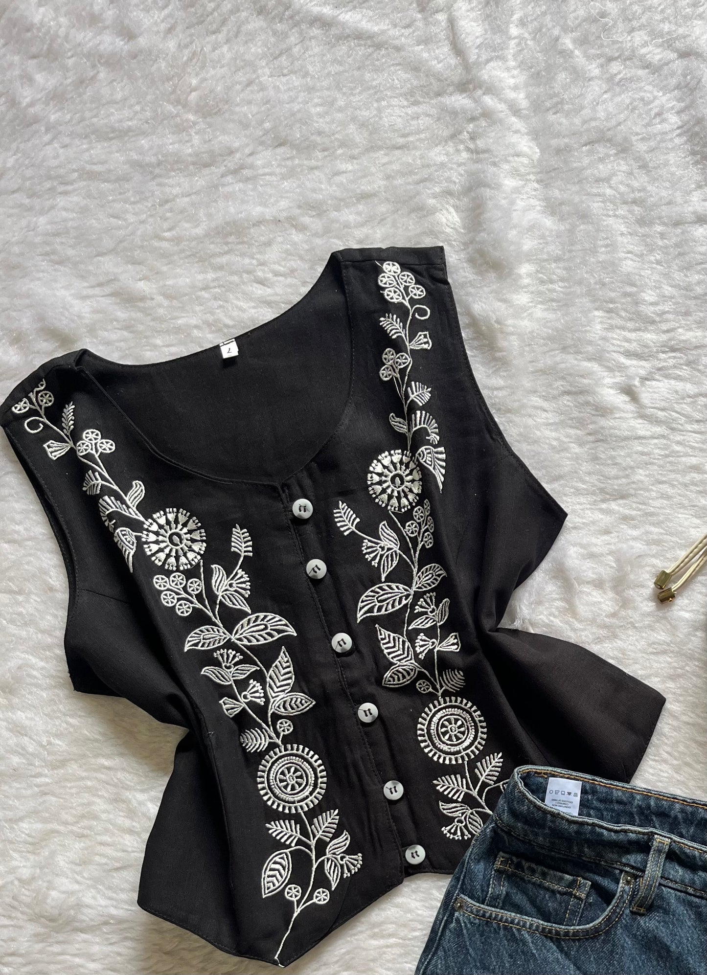 Embroidered vest coatš¤