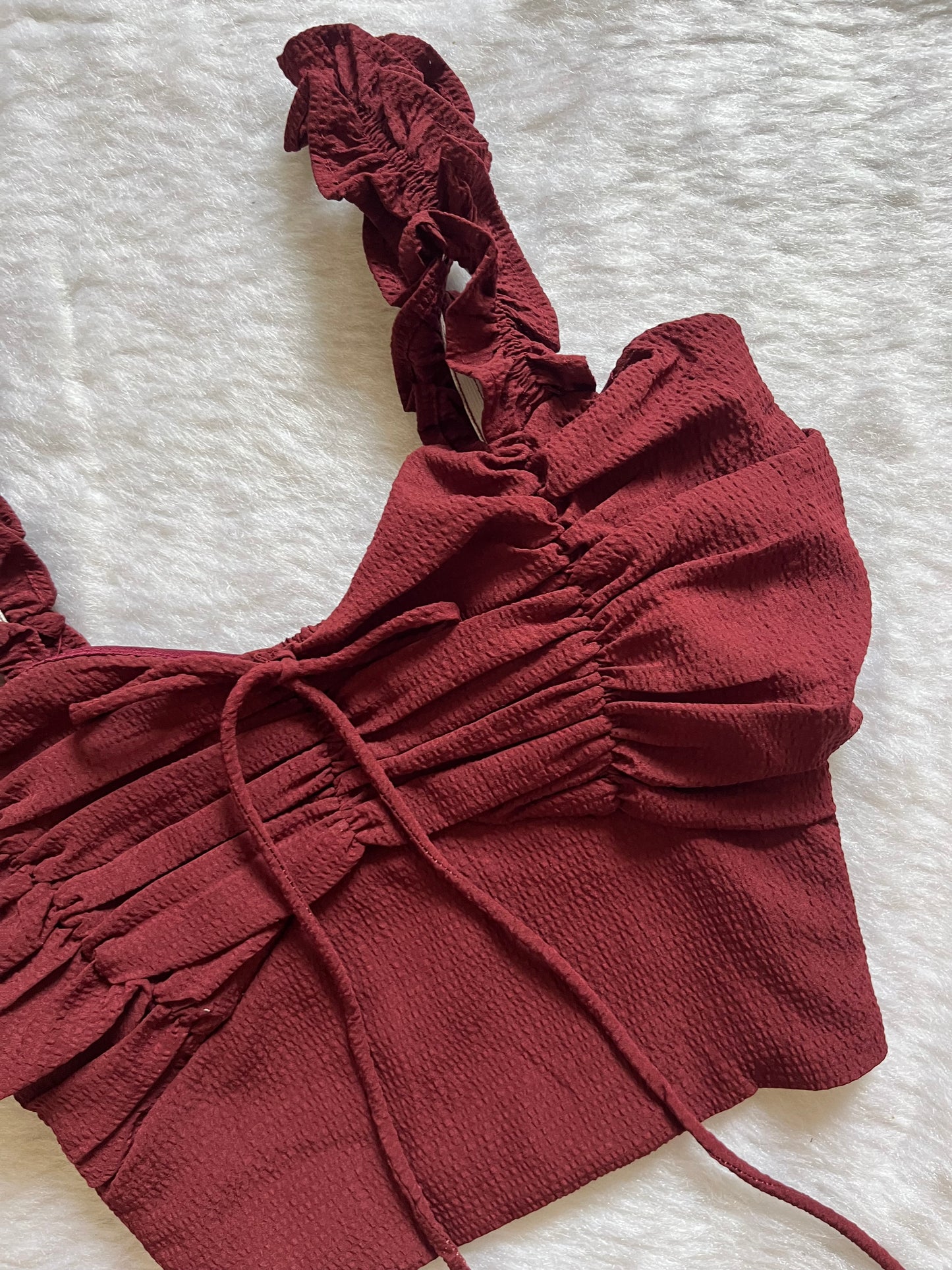 Wine brown ruched topš¤