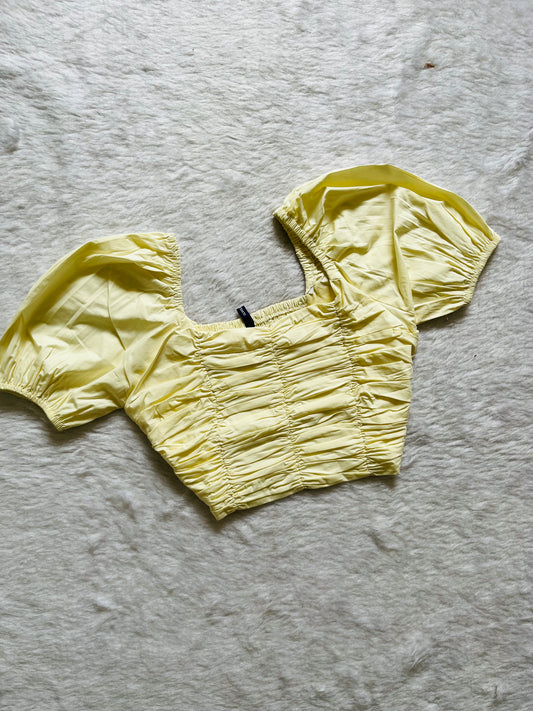 Pastel Yellow pleated top
