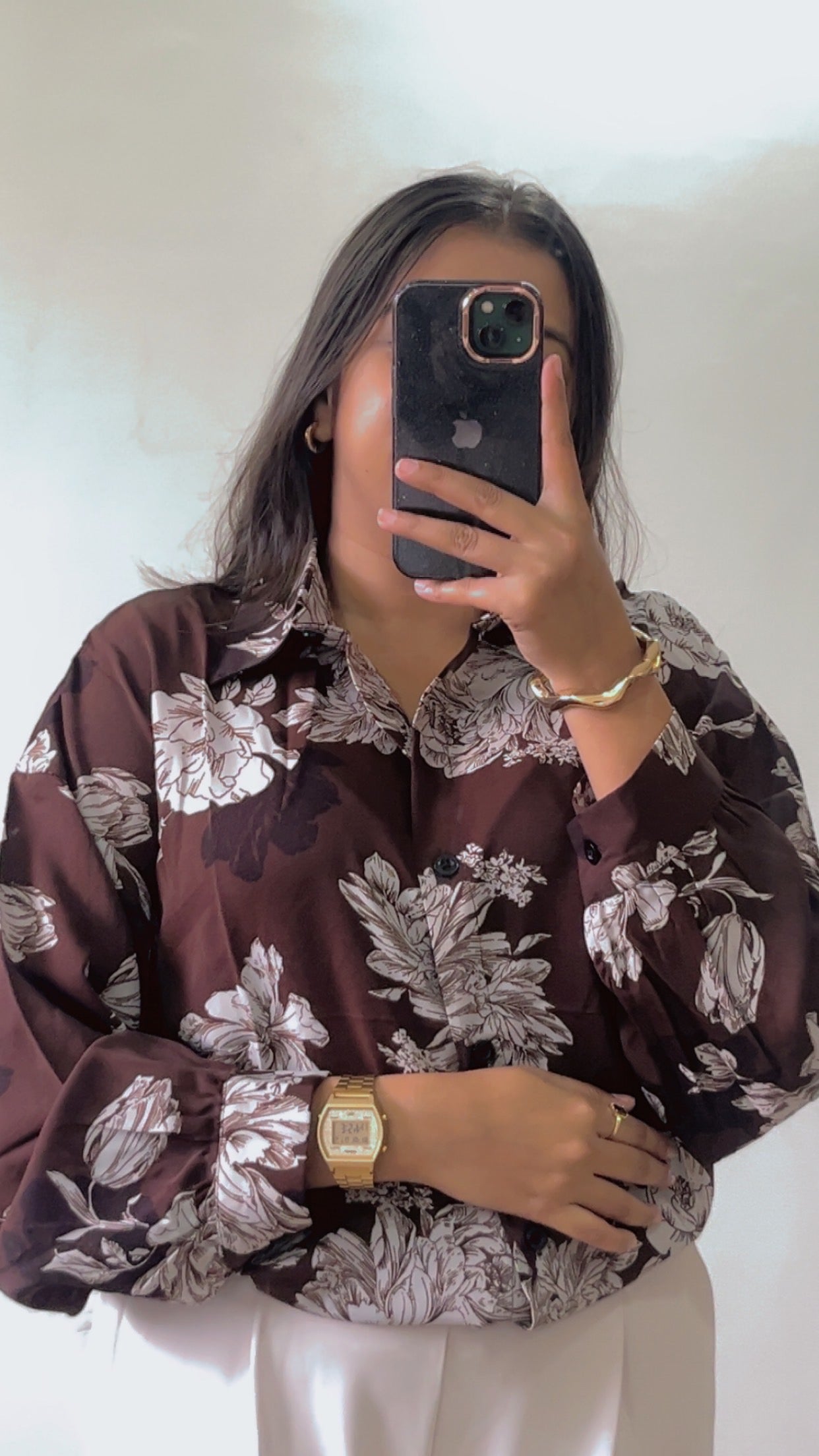 Brown printed shirtš¤