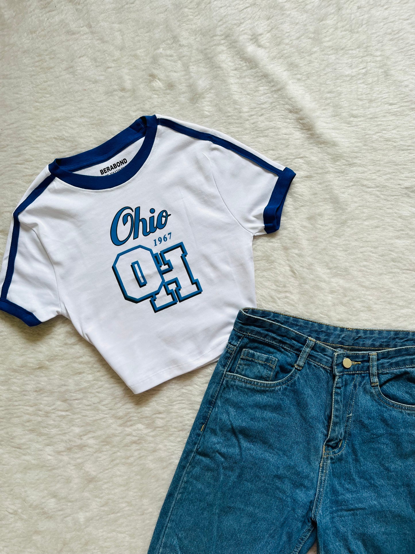 White sporty baby tee