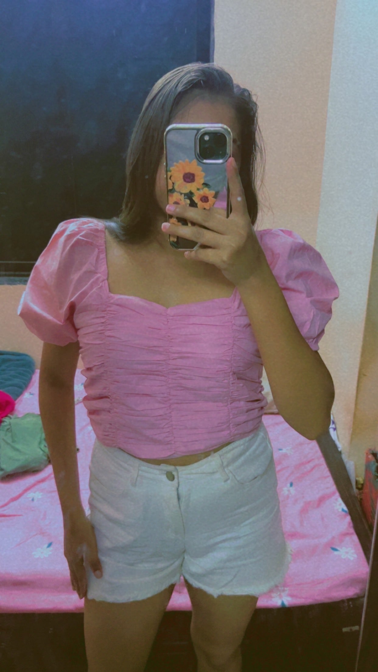 Pastel Pink pleated top