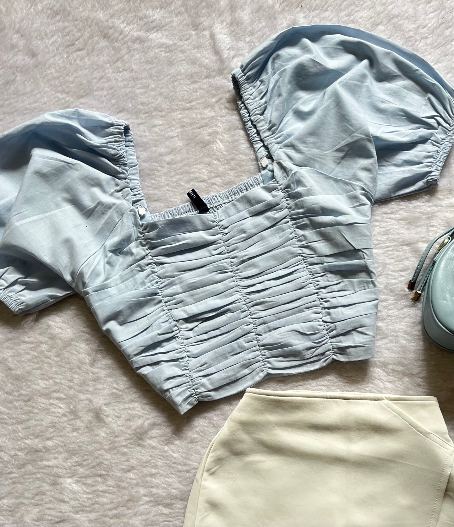 Pastel Blue pleated top