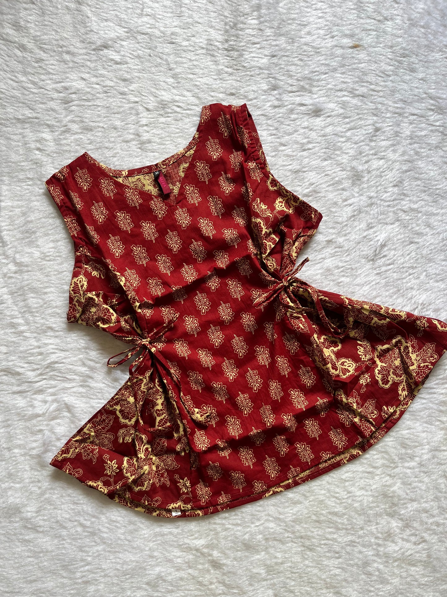 Maroon printed kurti