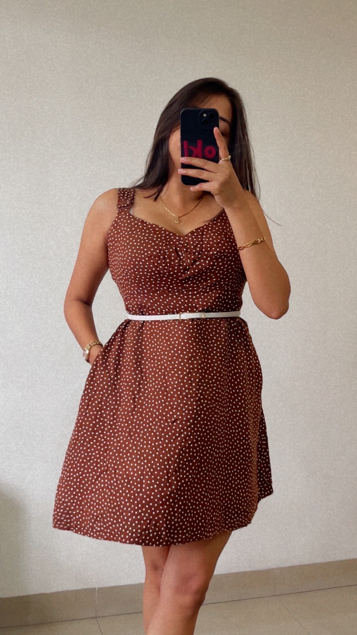 Brown polka dot dress🤎