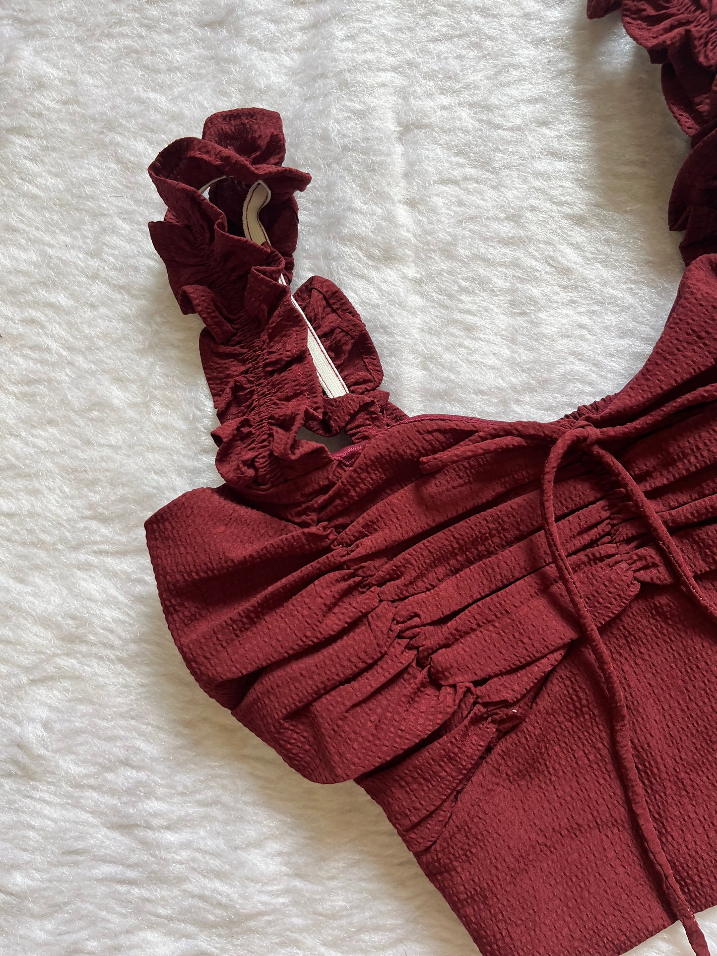Wine brown ruched topš¤