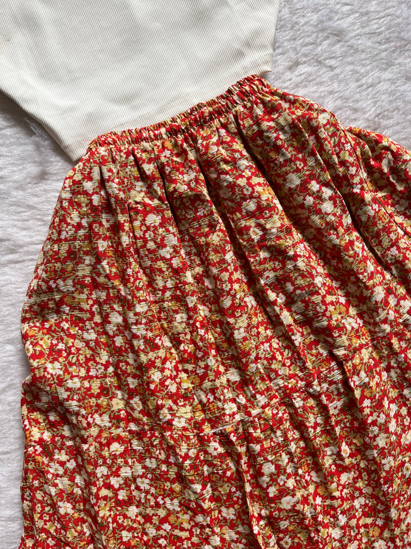 Orange Floral skirt