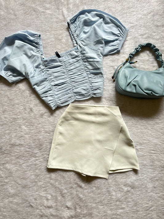 Pastel Blue pleated top