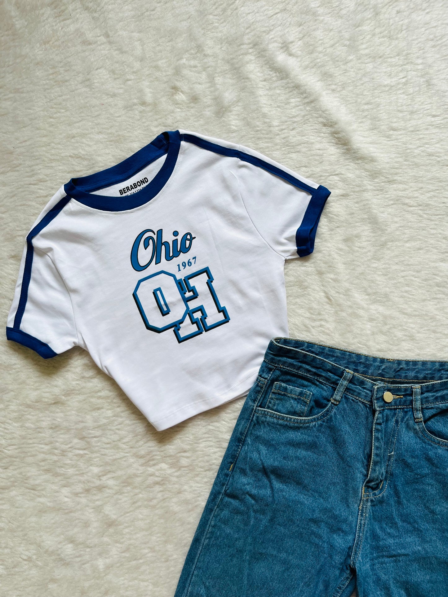 White sporty baby tee