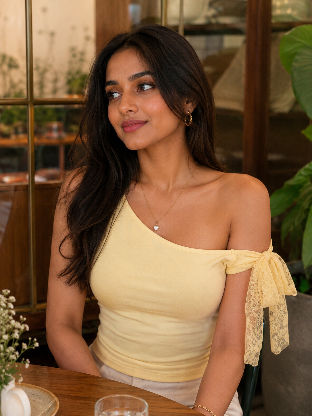 Lacy back tops