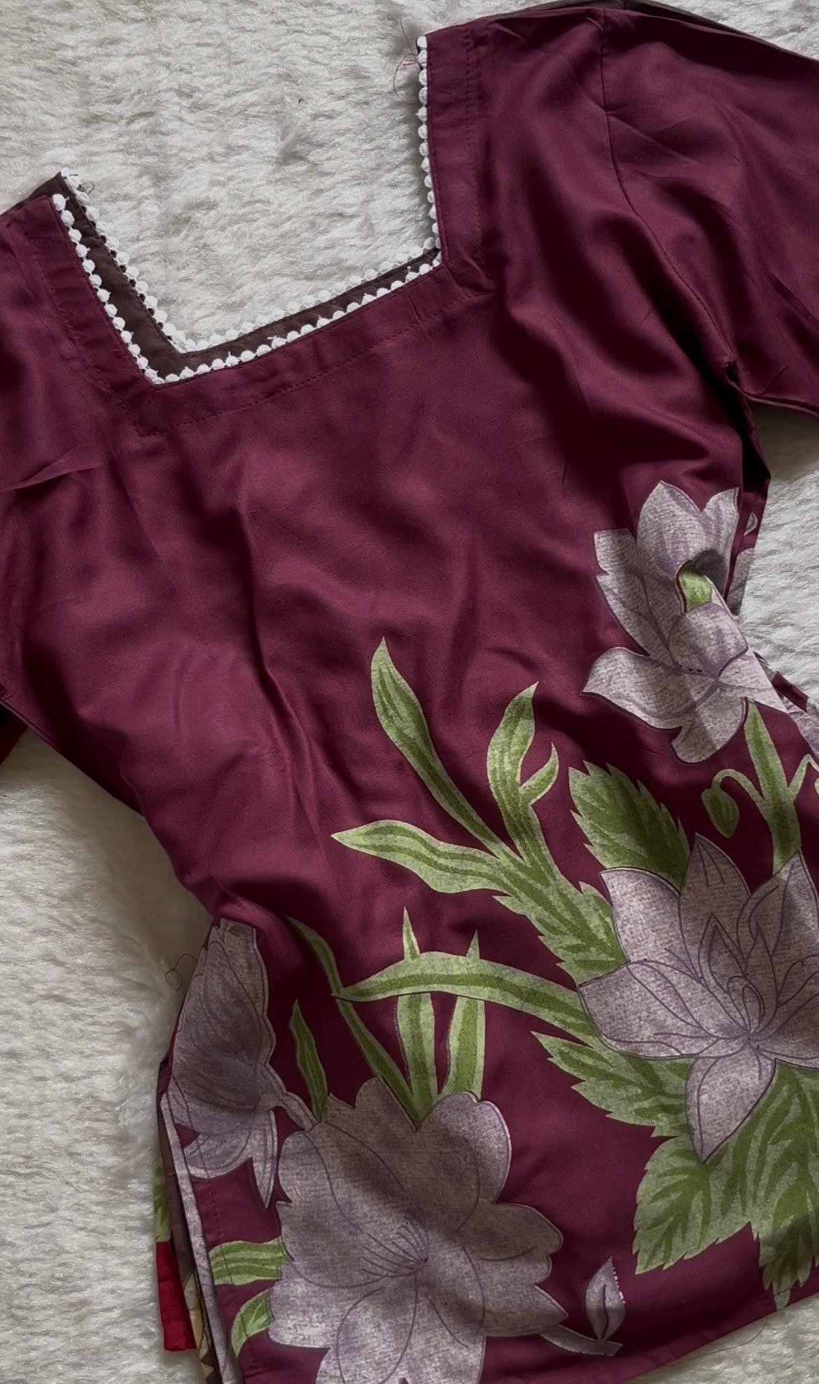 Floral lacy kurtis