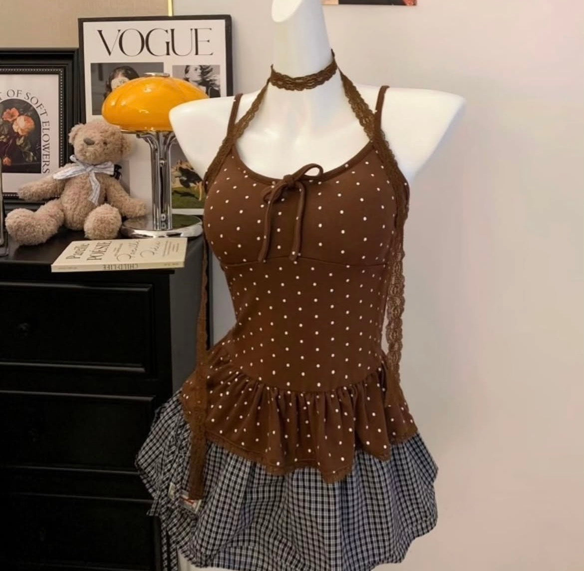 Polka dot padded tops❤️