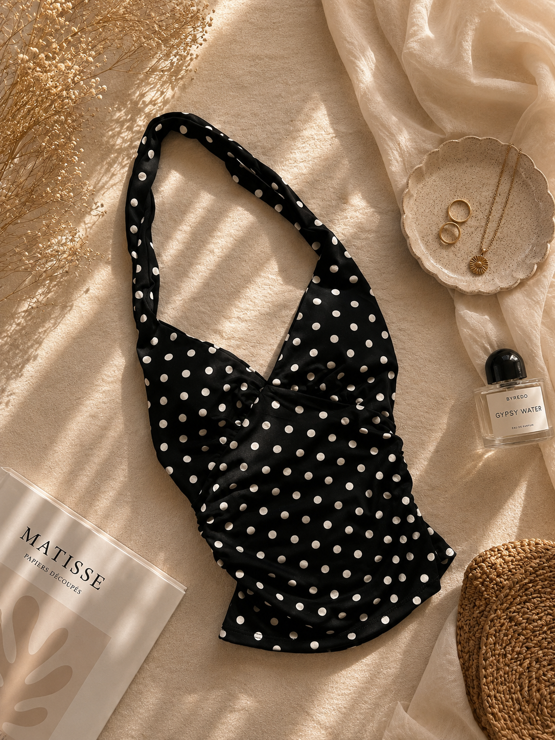 Polka dot haulter tops