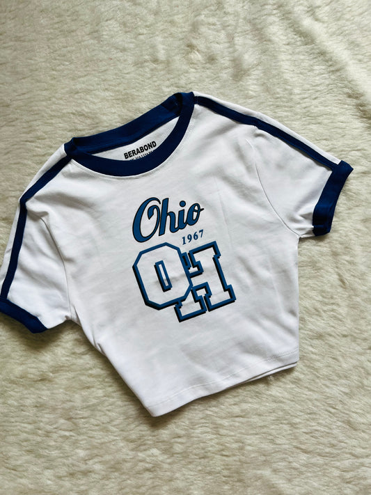 White sporty baby tee