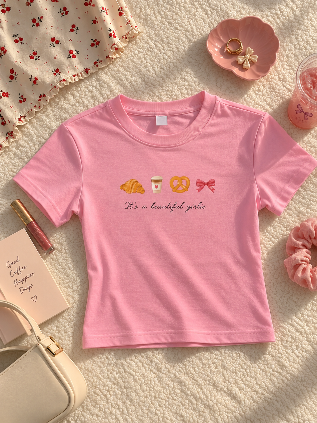 Its a beautiful girliee fitted tee