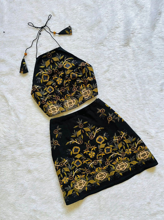 Black printed cordset🤍
