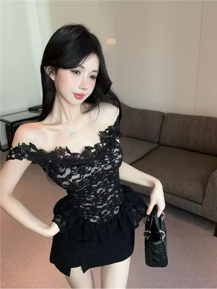 Lacy offshoulder tops
