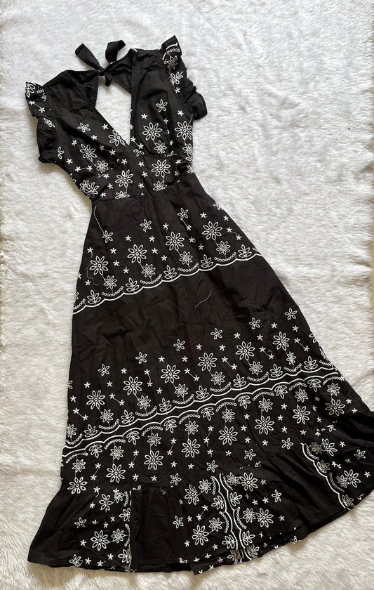 B&W printed maxi dress🤍