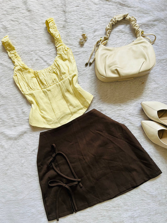 Butter yellow bustier top💛
