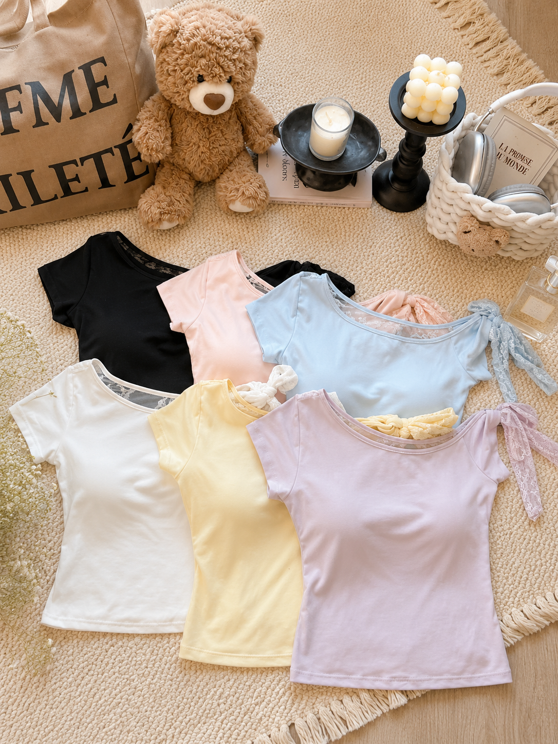 Lacy back tops