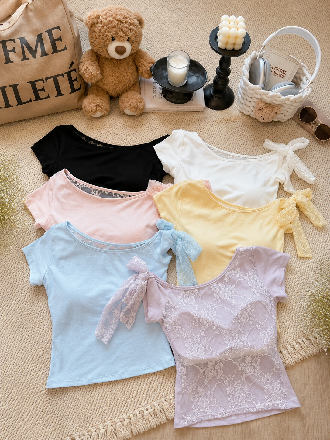 Lacy back tops