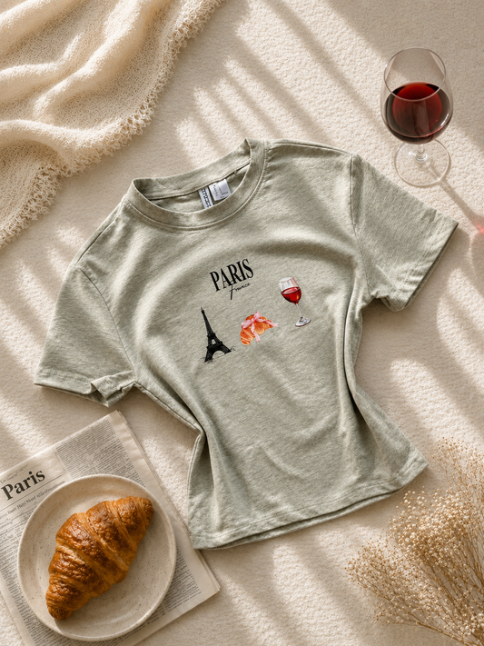 Paris theme fitted tee