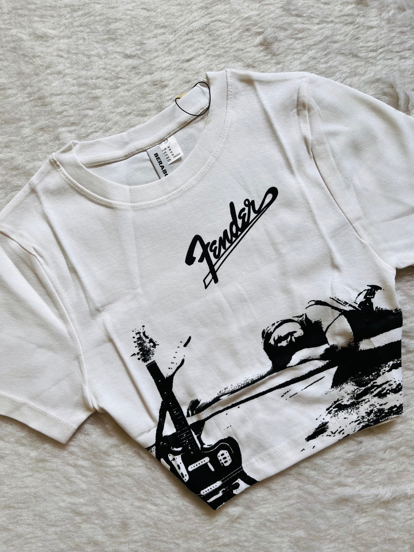 White printed baby tee