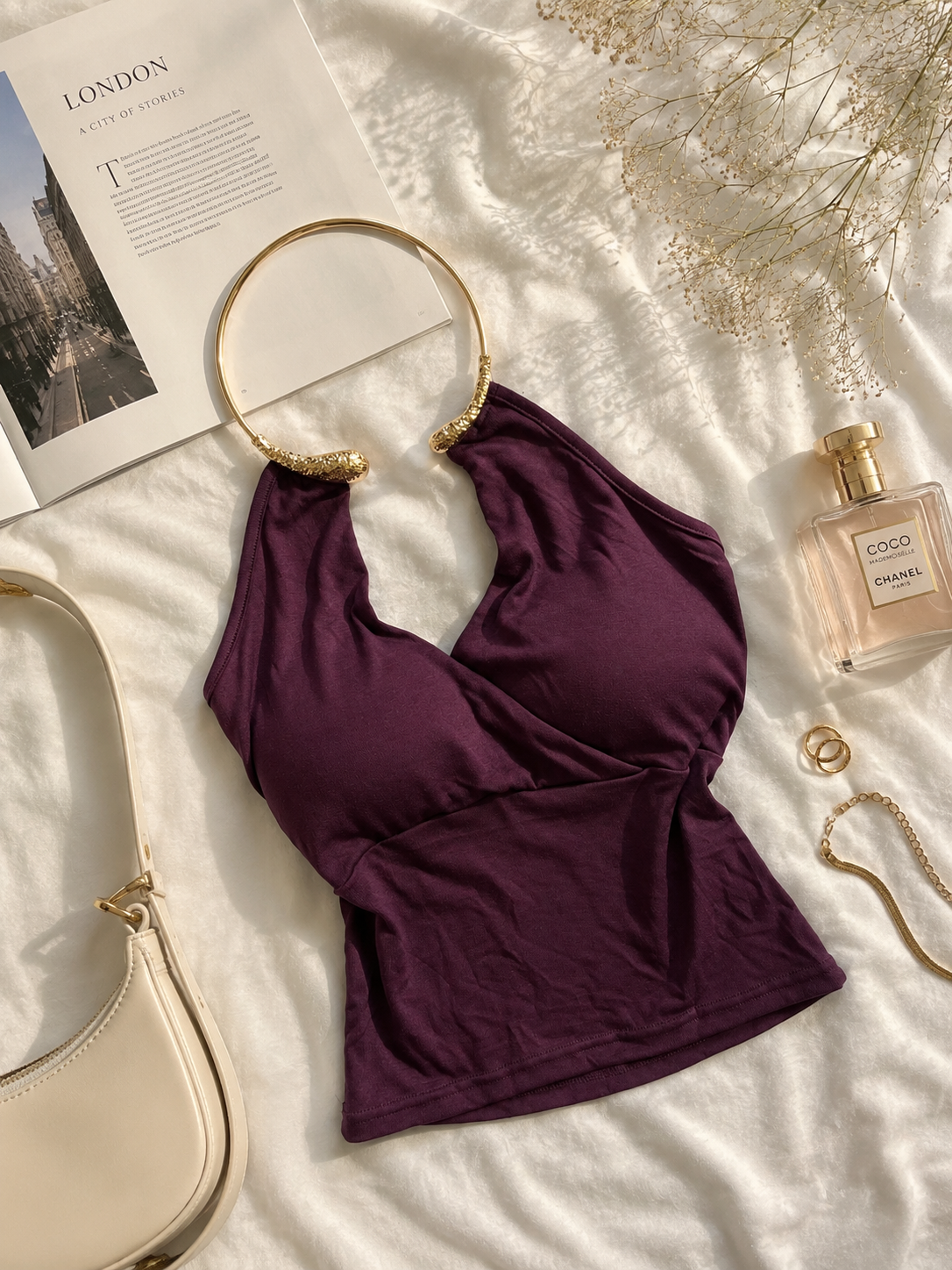 Golden choker tops