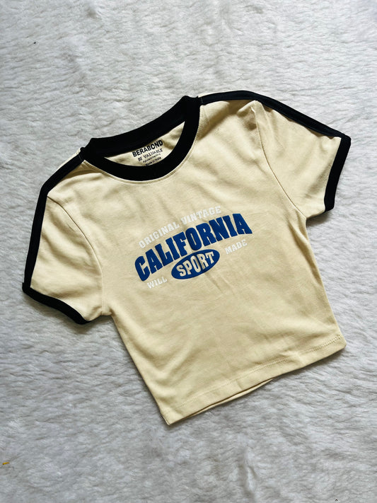 Beige California fitted tee