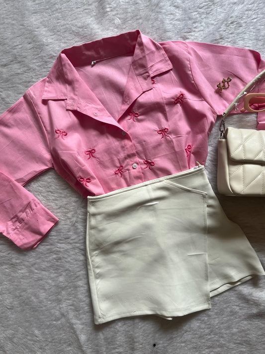 Pink bow shirt