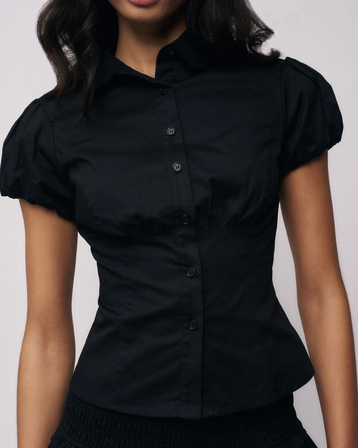 Black solid shirt