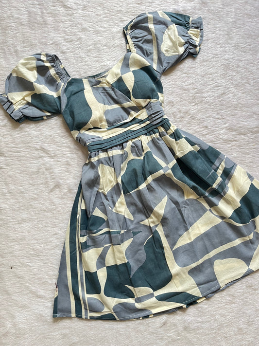 Blue Printed Dress