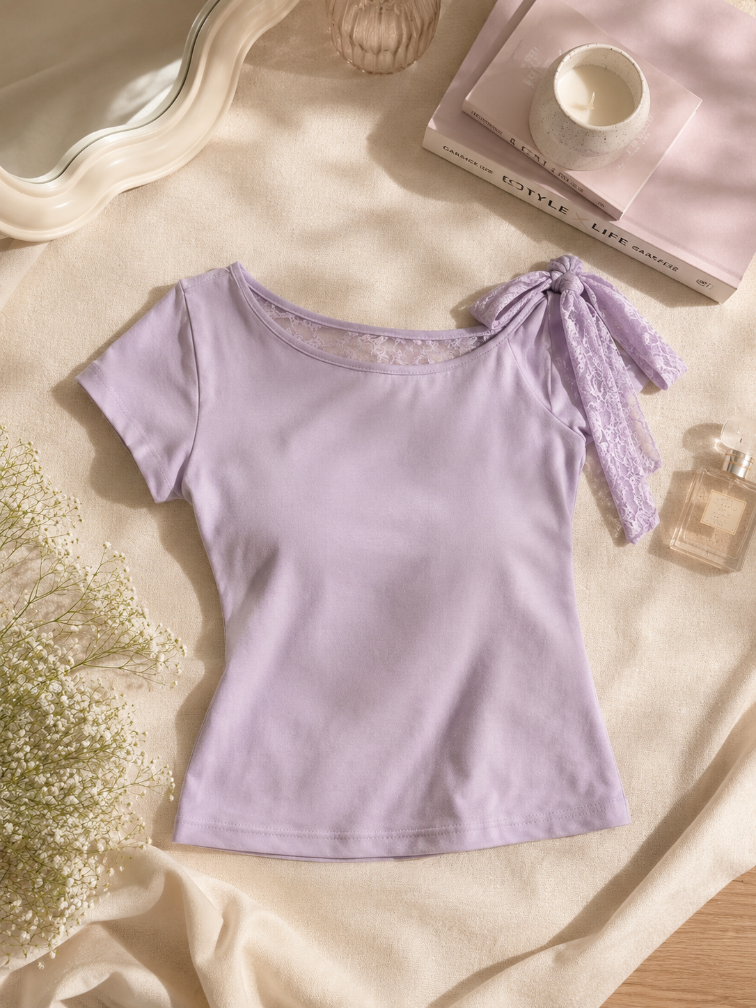 Lacy back tops