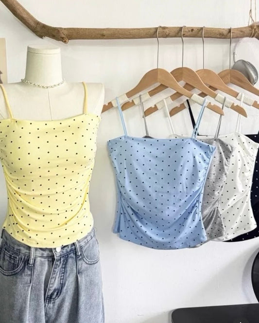 Polka dot padded tanks