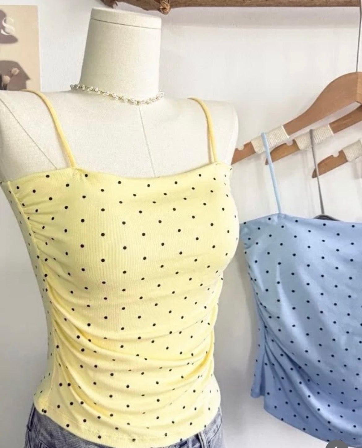 Polka dot padded tanks